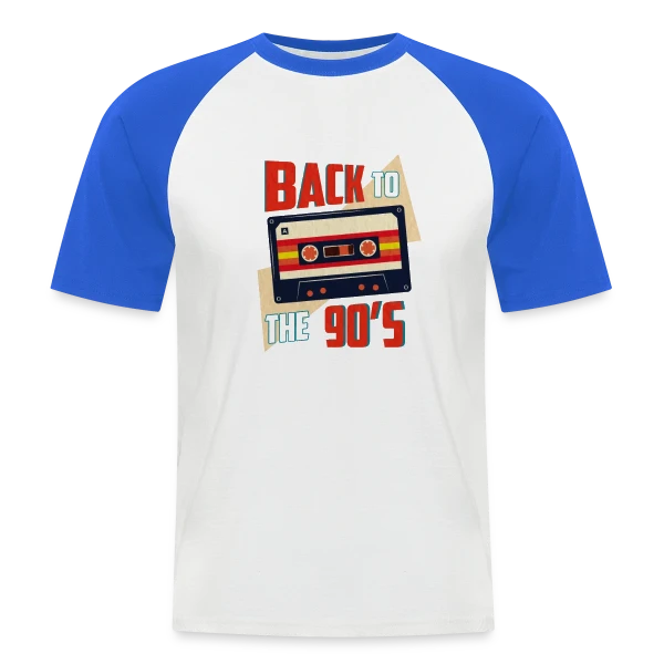 Retour aux Années 90 Cassette sur T-shirt baseball manches courtes Homme