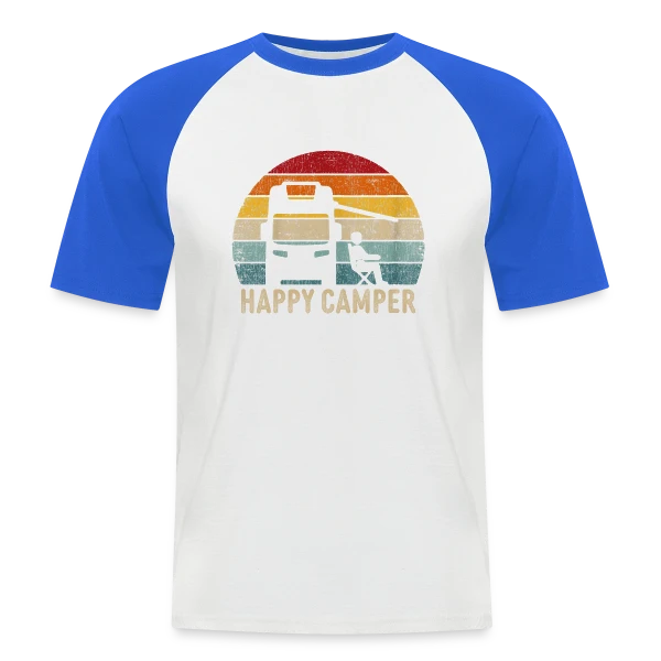 Campeur Rétro en Van sur T-shirt baseball manches courtes Homme