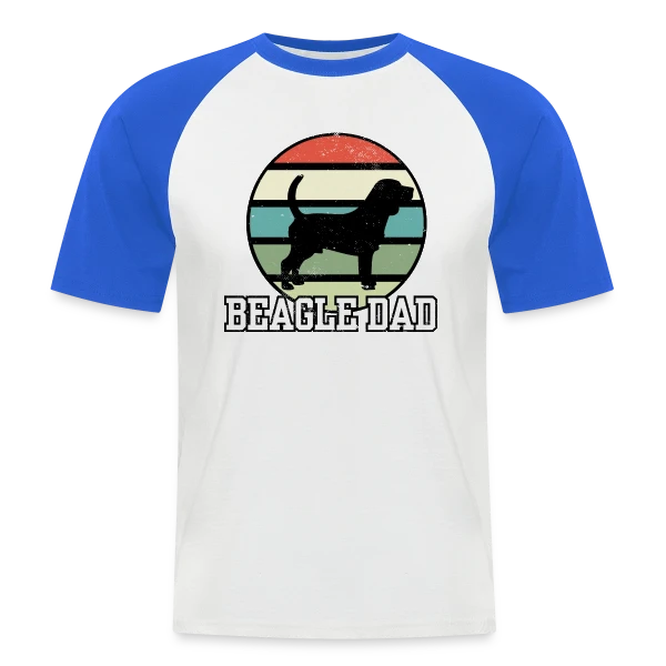 Papa Beagle Rétro sur T-shirt baseball manches courtes Homme
