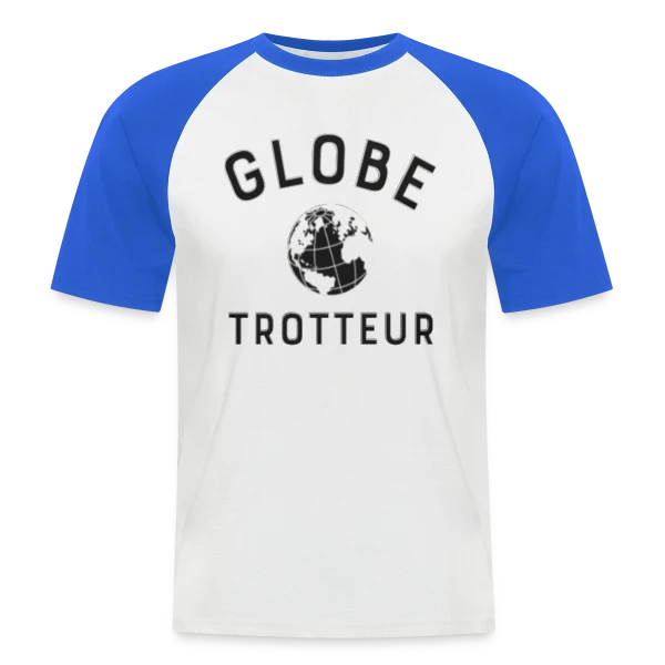 Globe Trotteur Humour sur T-shirt baseball manches courtes Homme