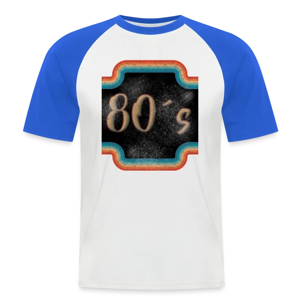Rétro Années 80 Vintage sur T-shirt baseball manches courtes Homme