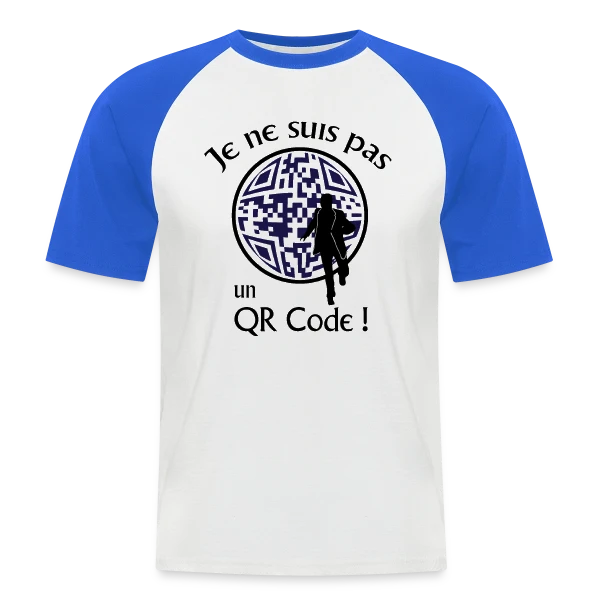 Je ne suis pas un QR Code sur T-shirt baseball manches courtes Homme