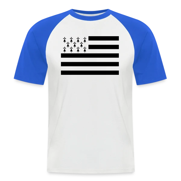 Drapeau Breton Gwenn ha Du sur T-shirt baseball manches courtes Homme