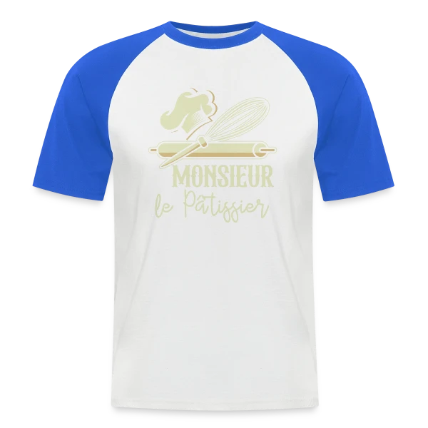 Monsieur Le Pâtissier - Passion Gâteaux & Humour sur T-shirt baseball manches courtes Homme