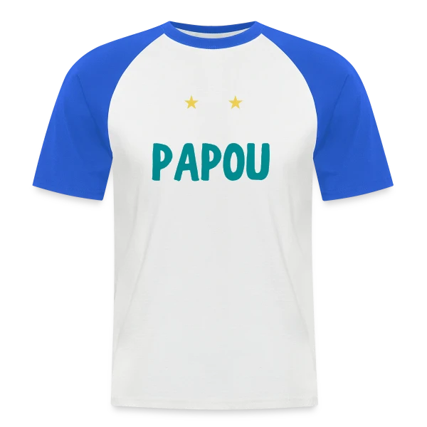 Mon Merveilleux Papou Appartient À (personnalisé) sur T-shirt baseball manches courtes Homme