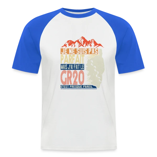 GR20 Fierté Randonneur sur T-shirt baseball manches courtes Homme