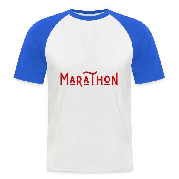 Marathon Paris Humour sur T-shirt baseball manches courtes Homme