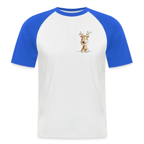 Petit renne de Noël "Ho Ho Ho" - Modartis sur T-shirt baseball manches courtes Homme