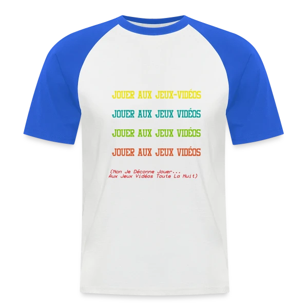 'La Journée Parfaite du Gamer' - Humour Geek sur T-shirt baseball manches courtes Homme