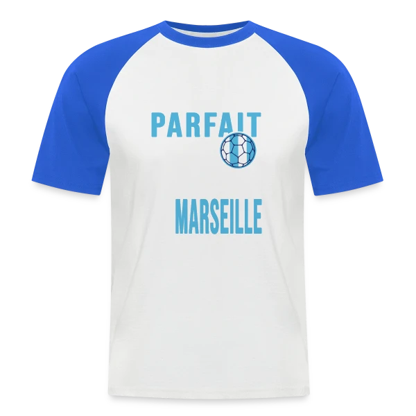 Supporter de l'OM : Humour Marseillais sur T-shirt baseball manches courtes Homme