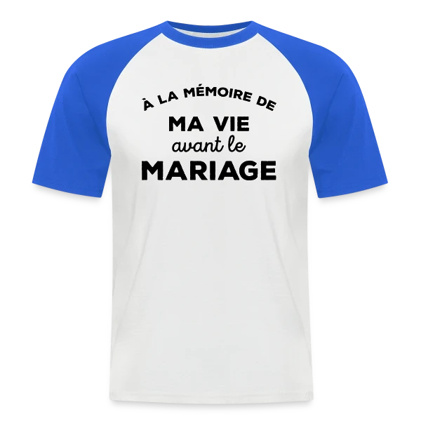 Adieu Vie de Célibataire sur T-shirt baseball manches courtes Homme