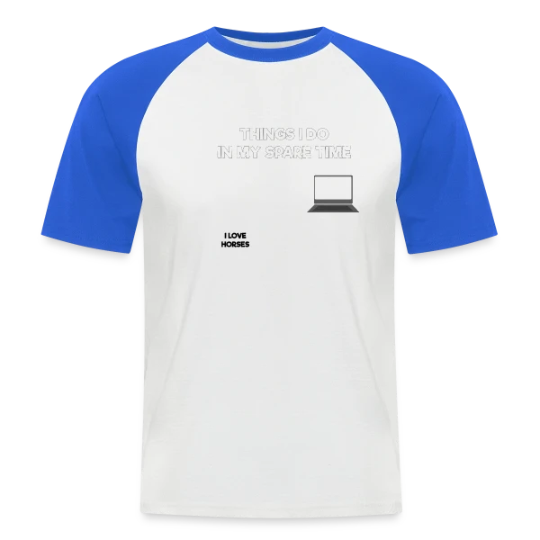 Mes Passions : Écran et Chevaux sur T-shirt baseball manches courtes Homme