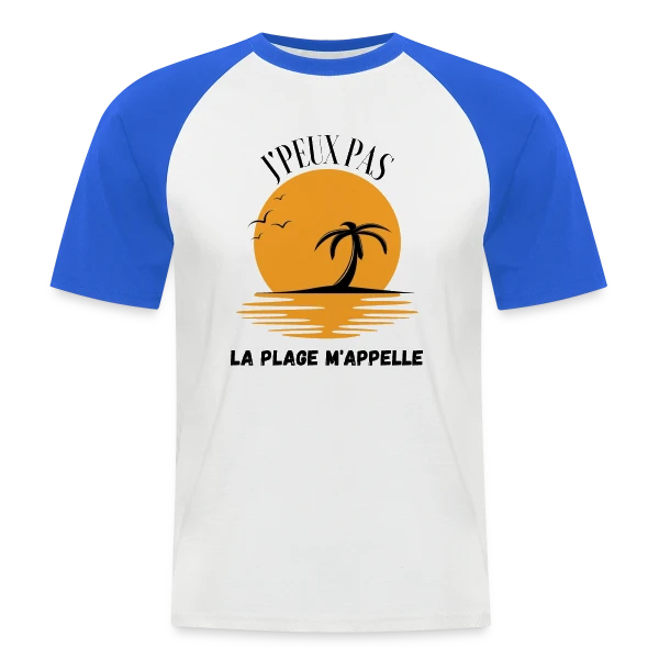 La Plage M'Appelle Humour sur T-shirt baseball manches courtes Homme