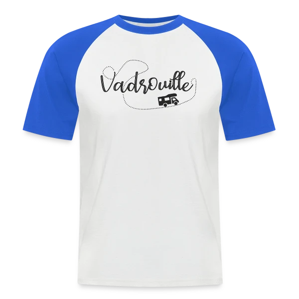 Humour Camping-Car en Vadrouille: Le Pilote Retraité sur T-shirt baseball manches courtes Homme