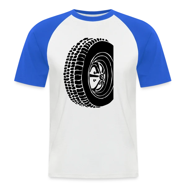 Pneu Rétro Oldschool sur T-shirt baseball manches courtes Homme