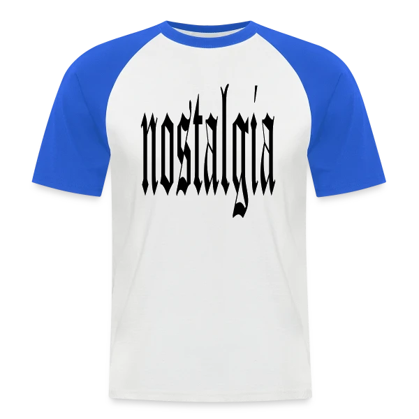 Typographie Gothique "Nostalgia" sur T-shirt baseball manches courtes Homme
