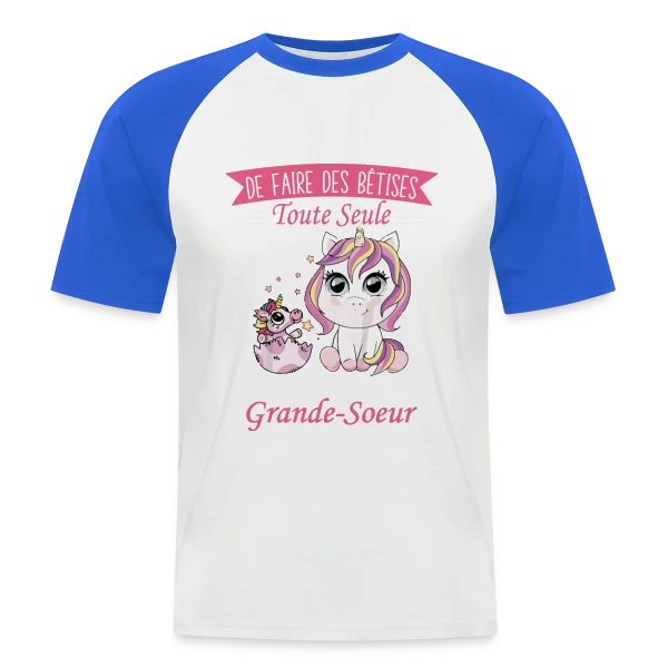 Future Grande Sœur Licorne sur T-shirt baseball manches courtes Homme