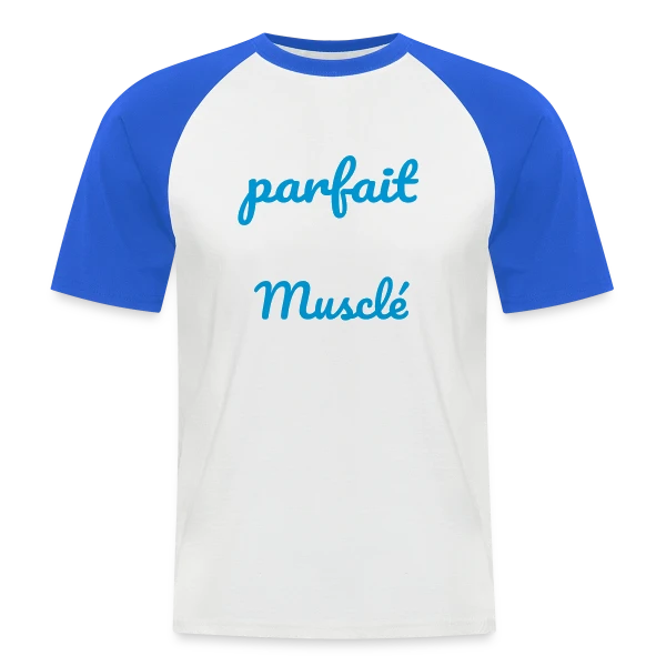 Musculation : Pas Parfait, Mais Musclé ! Humour Fitness sur T-shirt baseball manches courtes Homme