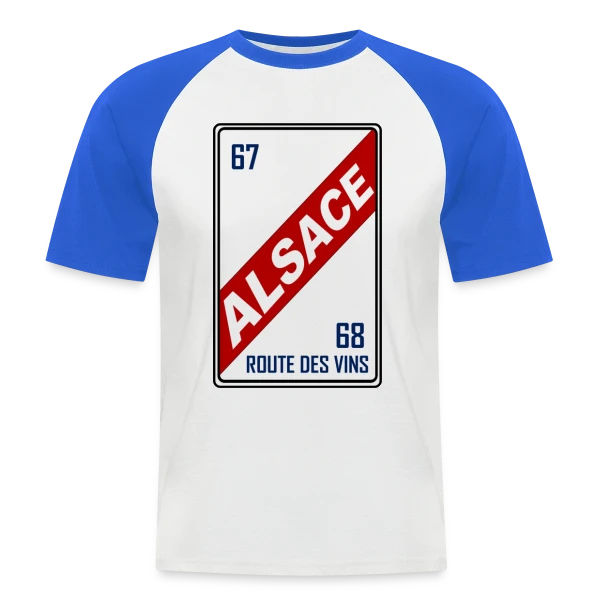 Humour 'Licence Alsace' - Saveurs Régionales sur T-shirt baseball manches courtes Homme
