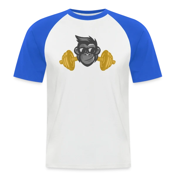 Le Singe Musclé : Gainz et Squats à la Salle sur T-shirt baseball manches courtes Homme