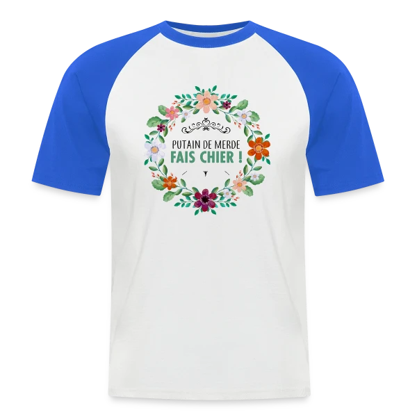 Coup de Gueule Fleuri sur T-shirt baseball manches courtes Homme