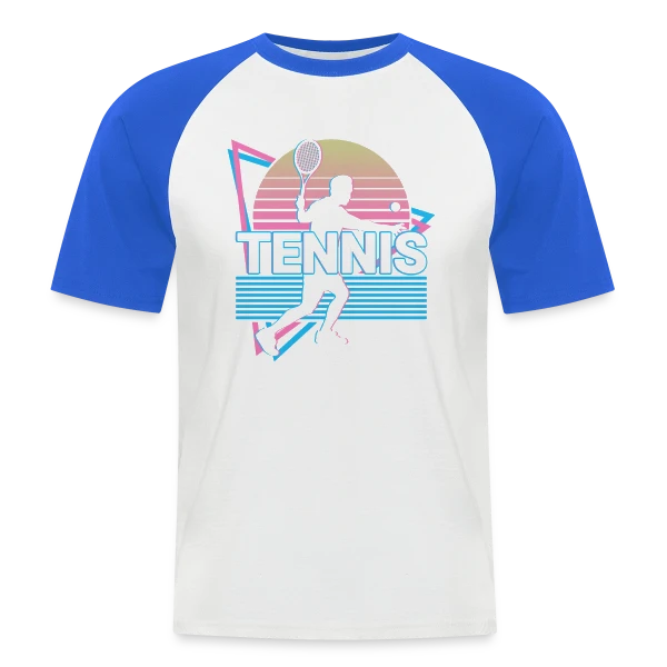 Joueur de Tennis Vaporwave Rétro Esthétique sur T-shirt baseball manches courtes Homme