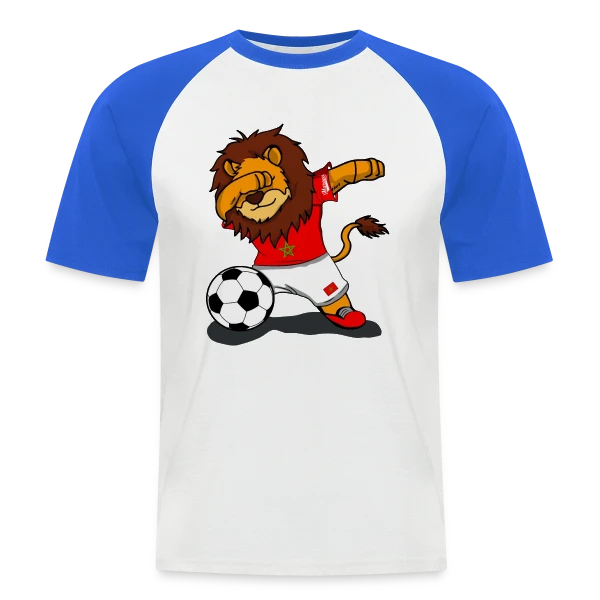 Lion Marocain Foot Dab sur T-shirt baseball manches courtes Homme