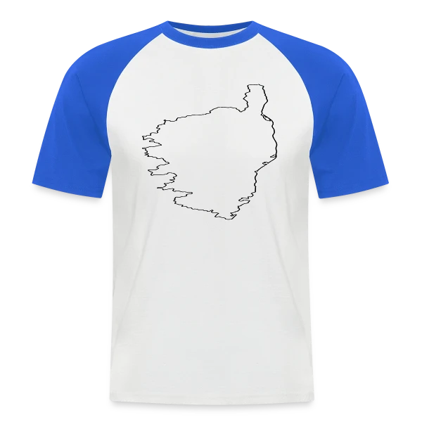 Contour Carte Corse sur T-shirt baseball manches courtes Homme