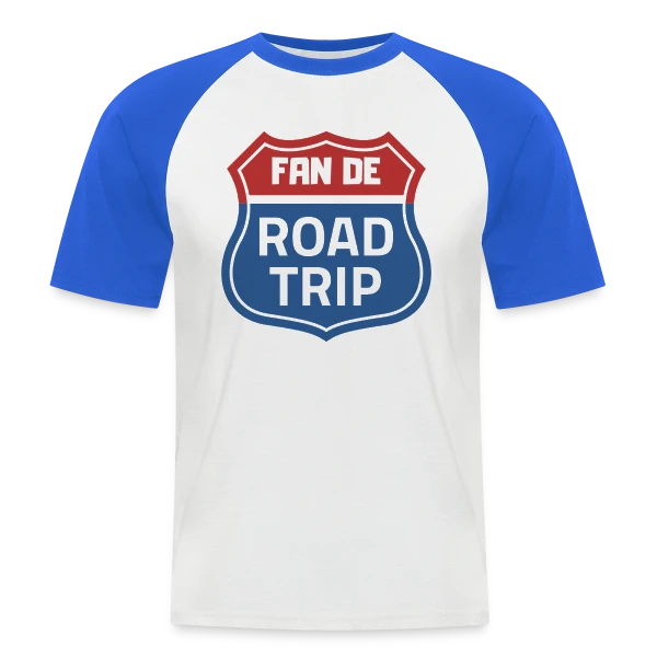 Écusson Fan de Road Trip sur T-shirt baseball manches courtes Homme
