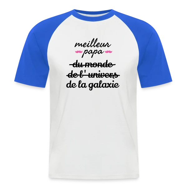 'Meilleur Papa du Monde' - La Déclaration Ultime sur T-shirt baseball manches courtes Homme