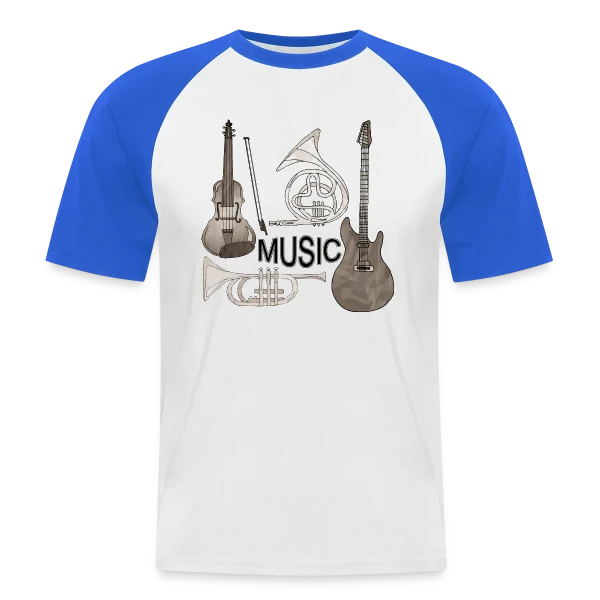 Passion Musique : Instruments & Guitare sur T-shirt baseball manches courtes Homme