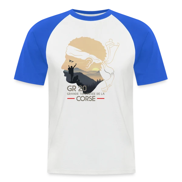 GR20 Corse Randonnée Épique sur T-shirt baseball manches courtes Homme
