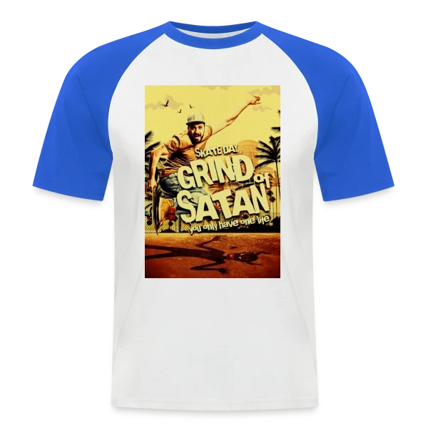 Skate Satanique Vintage & Humour sur T-shirt baseball manches courtes Homme