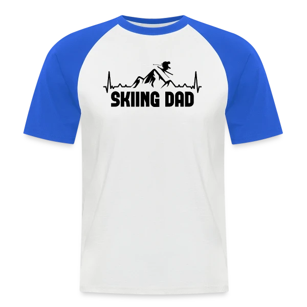 Skifahren DAD: Papa Skieur Rétro sur T-shirt baseball manches courtes Homme