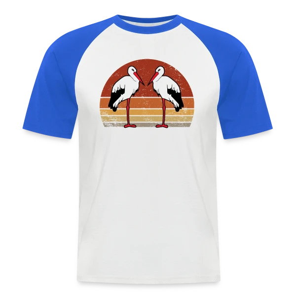 Cigognes Alsace Rétro Sunset sur T-shirt baseball manches courtes Homme