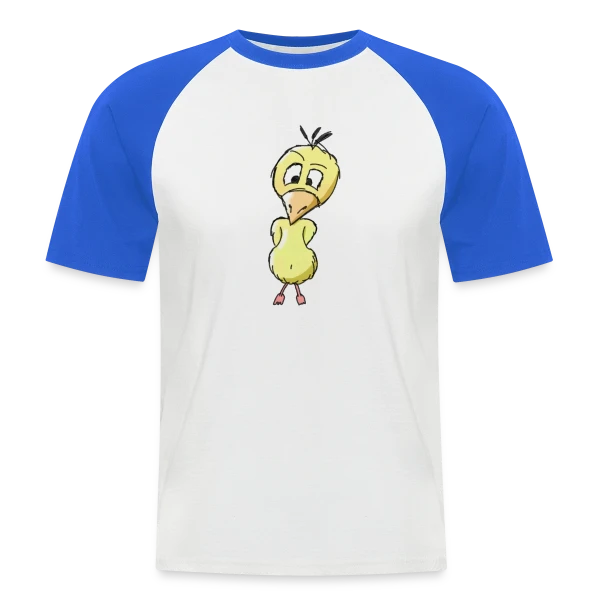 Caneton Timide et Drôle sur T-shirt baseball manches courtes Homme
