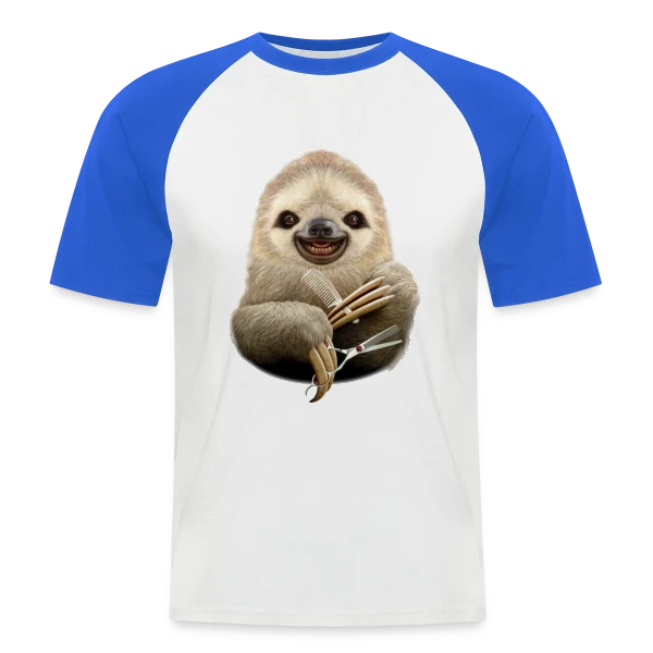 Paresseux Barbier : La Précision Lente sur T-shirt baseball manches courtes Homme