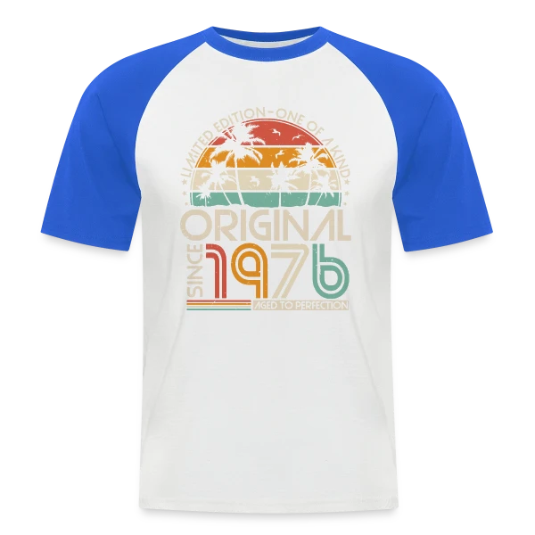 Original 1976 Palmiers Rétro sur T-shirt baseball manches courtes Homme