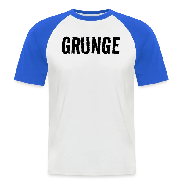 Motif Grunge Distressed sur T-shirt baseball manches courtes Homme