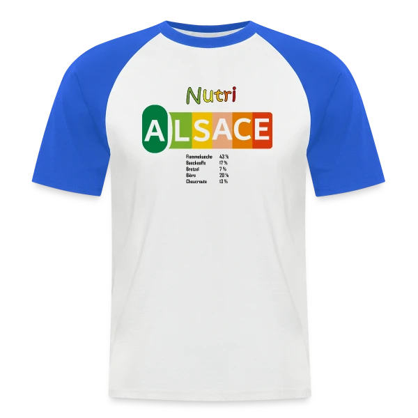 Nutri-Score Alsace Gourmand sur T-shirt baseball manches courtes Homme