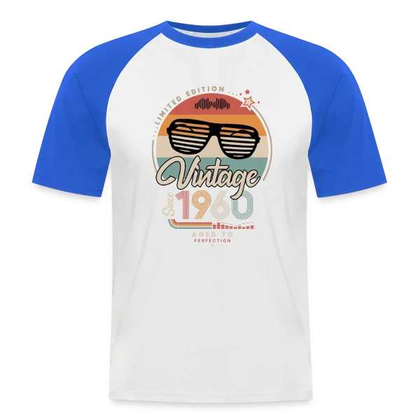 Vintage Depuis 1960 : L'Année Fondatrice sur T-shirt baseball manches courtes Homme
