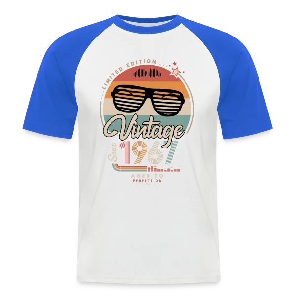 Vintage Depuis 1967 : Authentique et Stylé sur T-shirt baseball manches courtes Homme