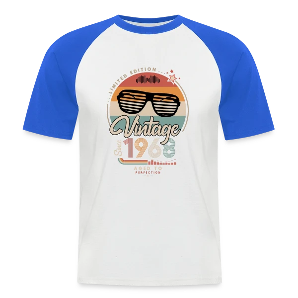 Vintage Depuis 1968 : L'Esprit Révolutionnaire sur T-shirt baseball manches courtes Homme