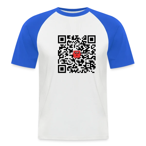 QR Code Mignon sur T-shirt baseball manches courtes Homme
