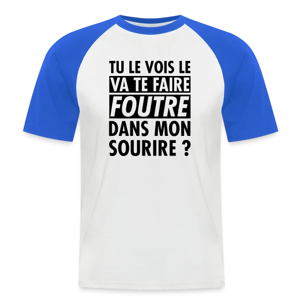 L'Œil Qui Dit Tout : "Va te faire foutre ?" sur T-shirt baseball manches courtes Homme