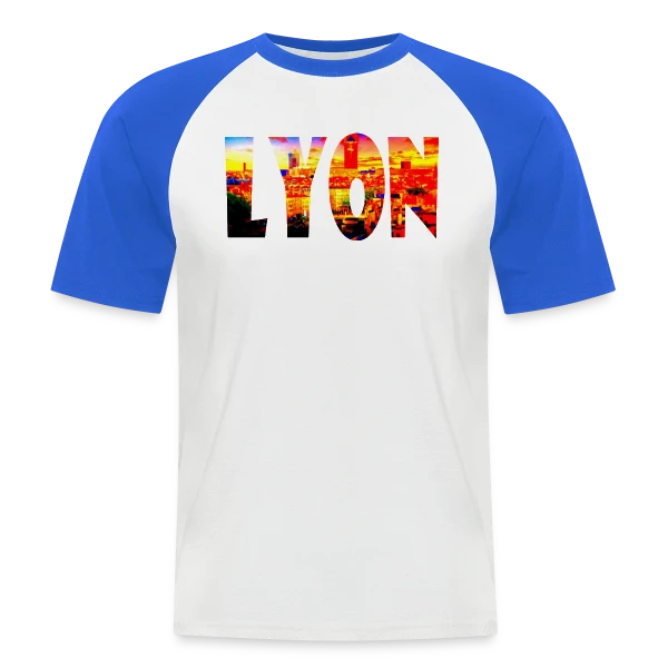 Lyon Cité Vibrante sur T-shirt baseball manches courtes Homme