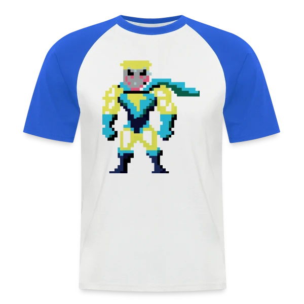 Super-Héros Pixel Franck sur T-shirt baseball manches courtes Homme