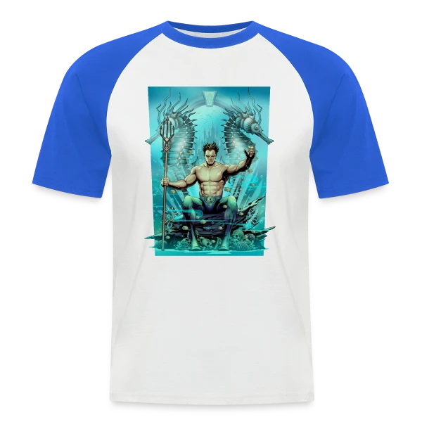 Vague Aquatique sur T-shirt baseball manches courtes Homme