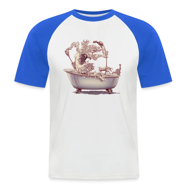 L'Étrange Bain de Kanagawa sur T-shirt baseball manches courtes Homme