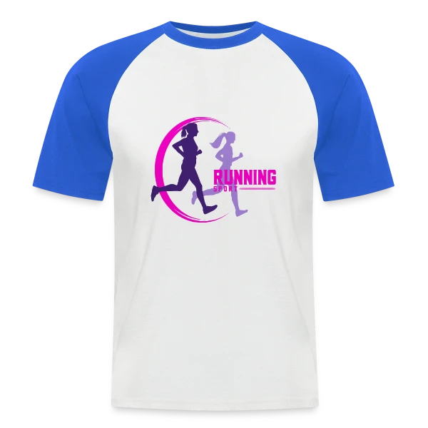 Running : Deux Filles en Pleine Course sur T-shirt baseball manches courtes Homme